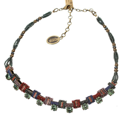 Necklace, Green/Multi/Gold