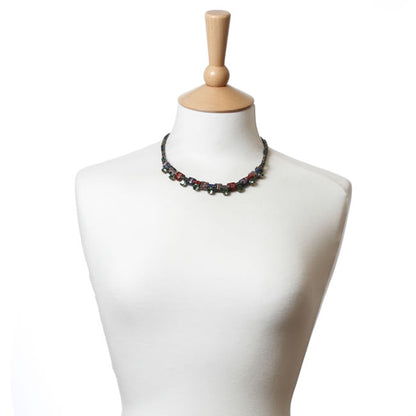 Necklace, Green/Multi/Gold