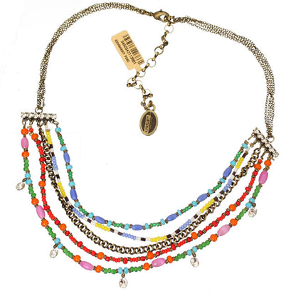 Multi Stranded Necklace, Multi/Gold