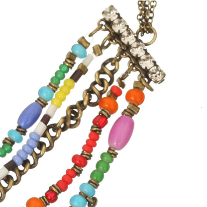 Multi Stranded Necklace, Multi/Gold