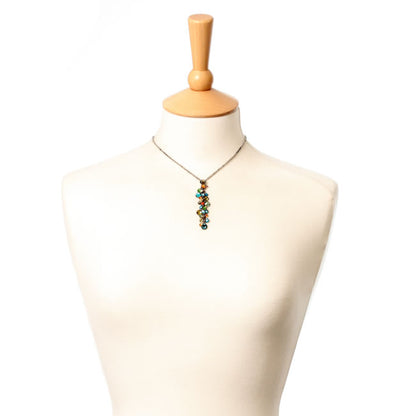 Lovely Drop Necklace, Blue/Green/Silver