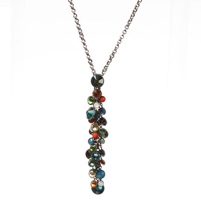 Lovely Drop Necklace, Blue/Green/Silver
