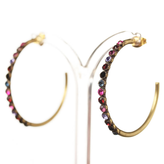 Michal Negrin Large Creole Hoop Earrings, Multi Mix/Gold