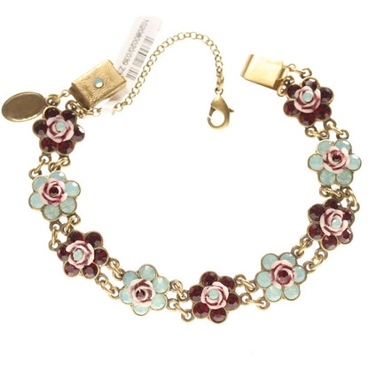 Michal Negrin Bracelet, Mint/Burgundy/Gold