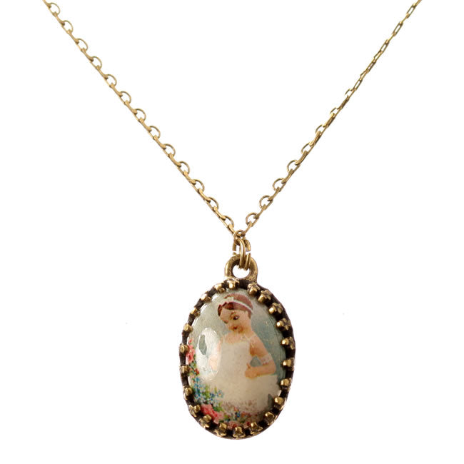 Michal Negrin Dome Shaped She Shy Pendant Necklace