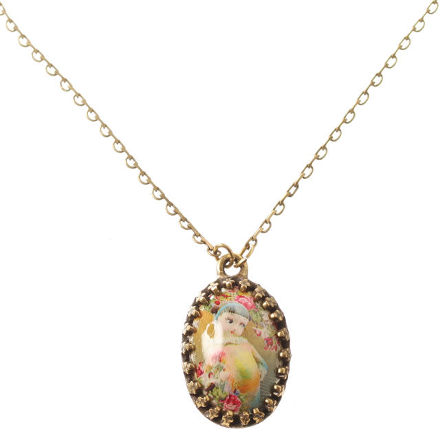 Michal Negrin Dome Shaped She Shy Pendant Necklace