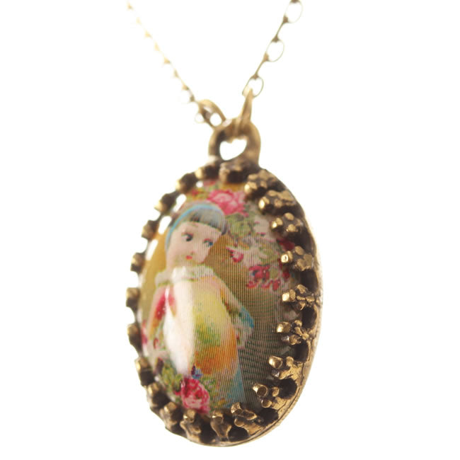 Michal Negrin Dome Shaped She Shy Pendant Necklace