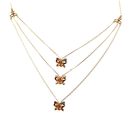 Michal Negrin Necklace, Multi Pastel/Gold
