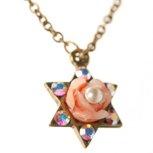 Michal Negrin Star Pendant Necklace, Pink/Auora Boreaslis/Gold