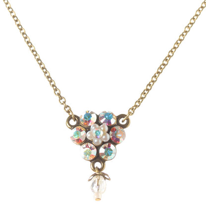 Michal Negrin Pendant Necklace, Aurora Borealis/Gold