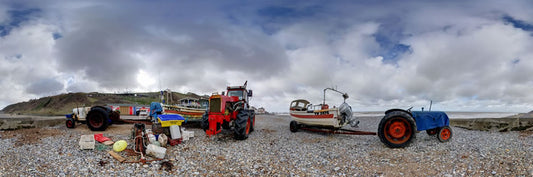 Fishing Boats and Tractors at Cromer, Norfolk.