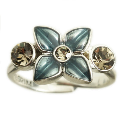 Pilgrim Vision Adjustable Ring, Blue/Silver