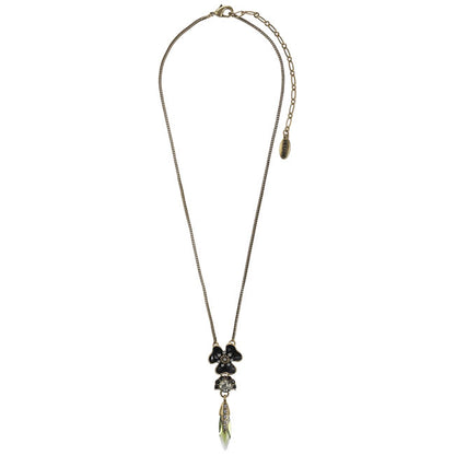Pilgrim Bohemian Beauty Pretty Drop Necklace, Black/Gold