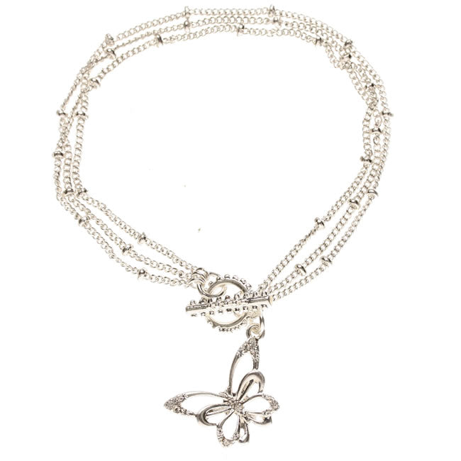 Pilgrim Papillon Bracelet, Flamingo/Silver