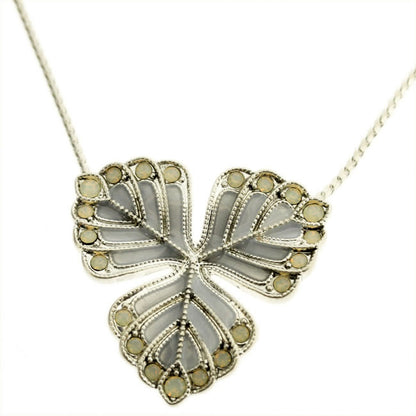 Pilgrim Chic Peacock Pendant Necklace,Blue/Silver