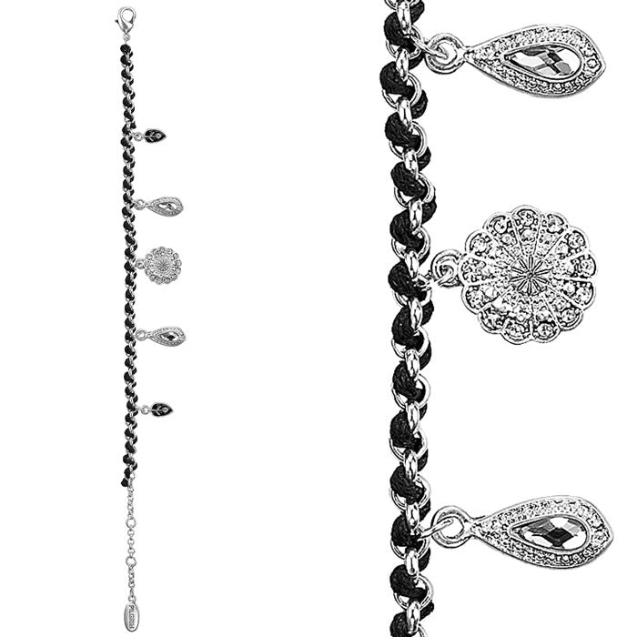 Pilgrim Whimsical Bracelet, Black/Silver