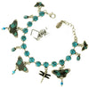 Pilgrim Butterfly Bracelet,Black/Turquoise/Silver