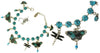 Pilgrim Butterfly Bracelet,Black/Turquoise/Silver
