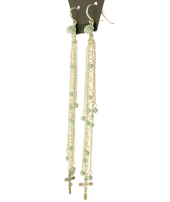 Pilgrim Kitch Devotion Long Chain Earrings, Pastel/Silver
