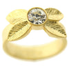 Pilgrim Little Leaves Adjustable Ring, Crystal/Gold