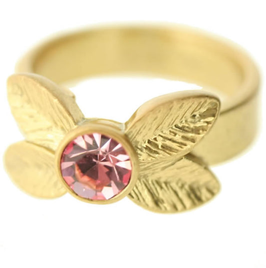Pilgrim Little Leaves Adjustable Ring, Rose/Gold