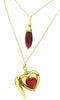 Pilgrim Valentine Twin Chain Locket Necklace, Red/Gold