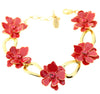 Pilgrim 3d Bracelet, Coral Red/Gold