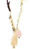 Pilgrim Touch Of Nature Long Necklace, Pastel/Gold