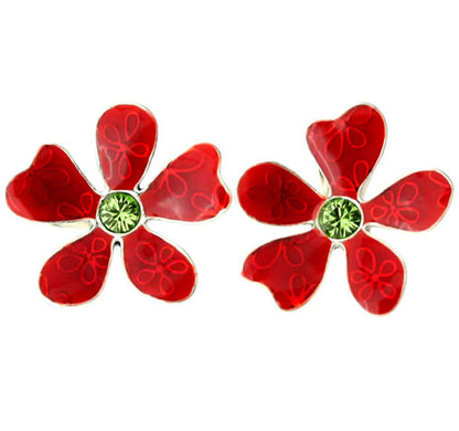 Pilgrim Blossom Clip On Earrings, Multi/Silver