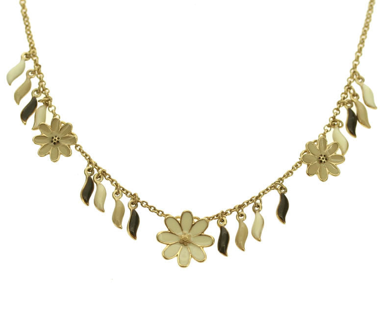 Pilgrim Baboushka In Bloom All Around Necklace, White/Gold