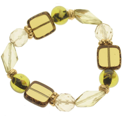 Pilgrim Ethnic Nature Elasticated Bracelet, Brown/Gold