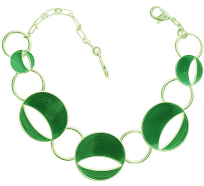 Pilgrim Bright Eye Disc Bracelet, Turquoise/Silver