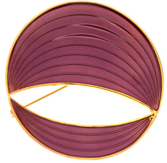 Pilgrim Bright Eye Enamel Disc Brooch, Purple/Gold
