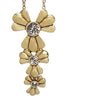 Pilgrim Romance Triple Drop Necklace,  Crystal/Gold.