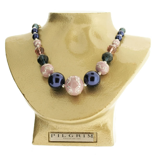 Pilgrim Folklore Collection, Most Elaborate Necklace Purple/Silver