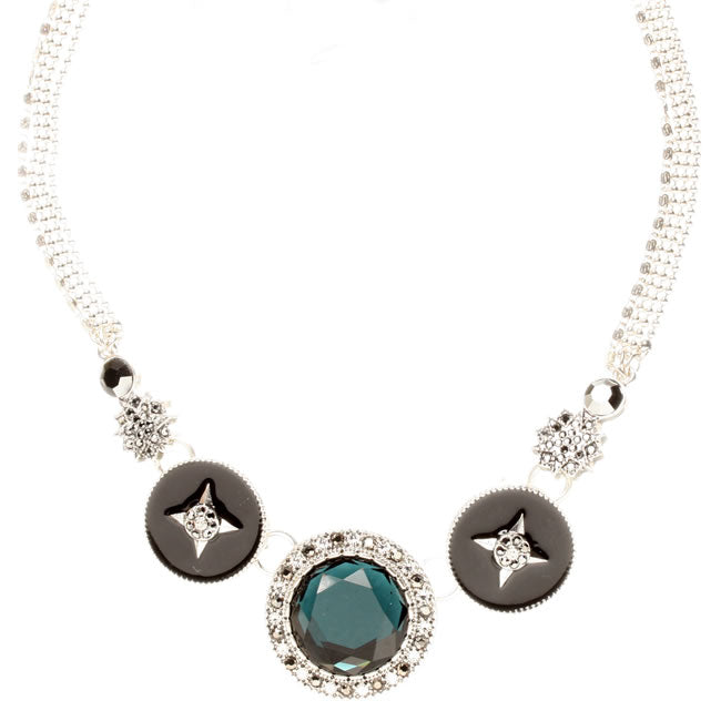 Pilgrim, Royal Bohemia Eyecatching Necklace, Blue/Silver