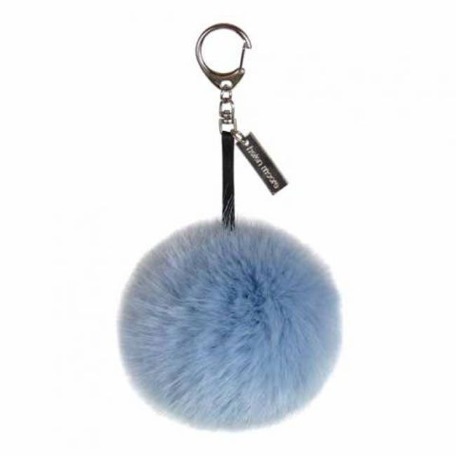 Faux Fur Bag/Key Charm by Helen Moore in Powder Blue