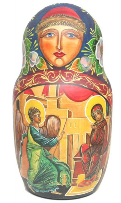 A religious set painted in acrylic with a matt finish