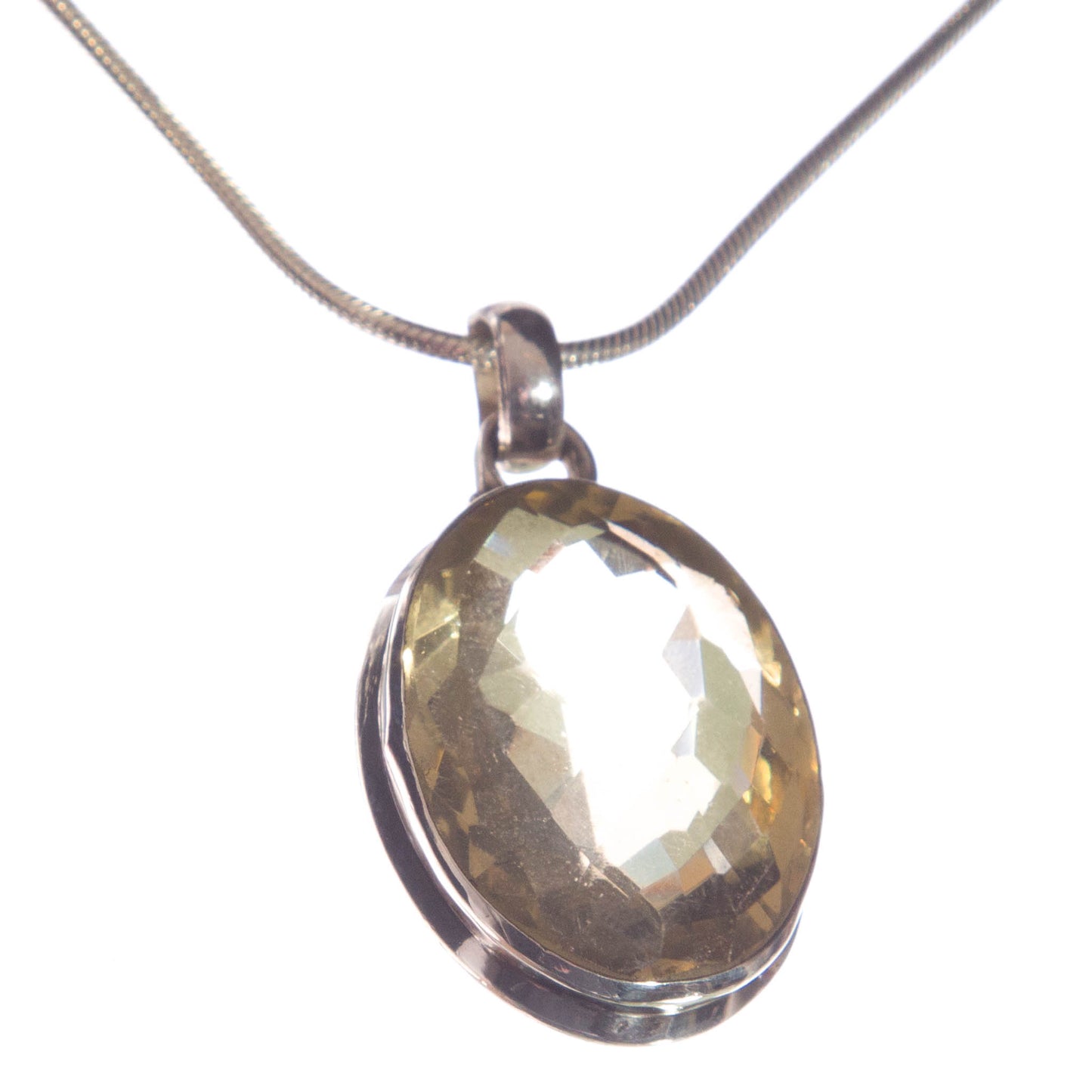 Sterling Silver Pendant with Faceted Citrine
