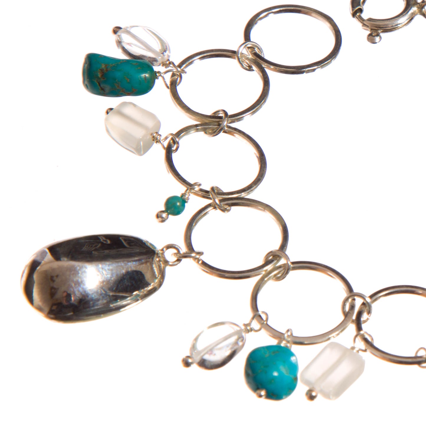 Sterling Silver Bracelet with Enhanced Turquoise
