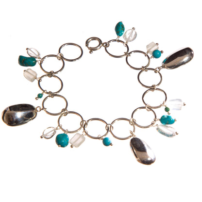 Sterling Silver Bracelet with Enhanced Turquoise