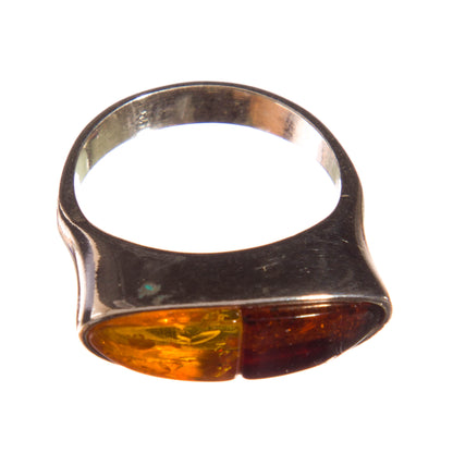 Two Tone Amber Ring