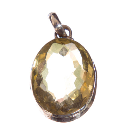 Sterling Silver Pendant with Faceted Citrine