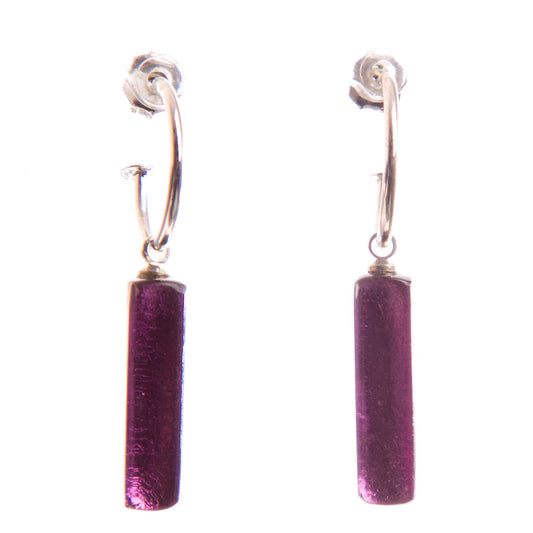 Copy of Watch this Space Earrings from the Matchsticks Collection, Mullberry/Silver