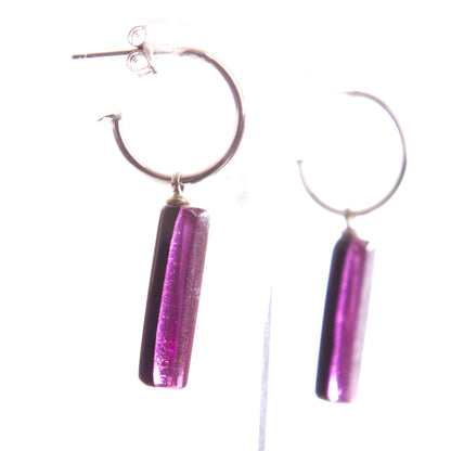 Copy of Watch this Space Earrings from the Matchsticks Collection, Mullberry/Silver