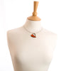 Watch this Space Necklace, Pewter Heart Collection, Orange/Silver