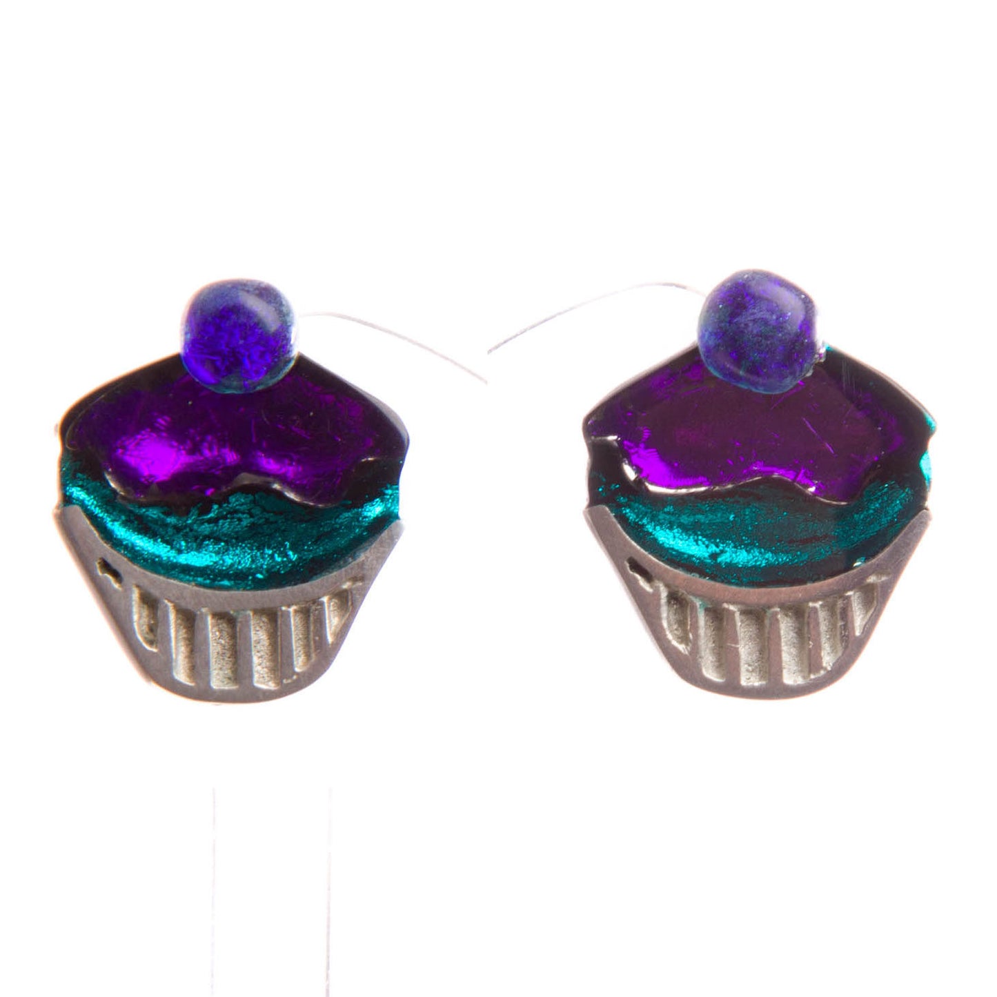 Watch this Space Earrings from the Cupcake Collection, Peacock/Silver