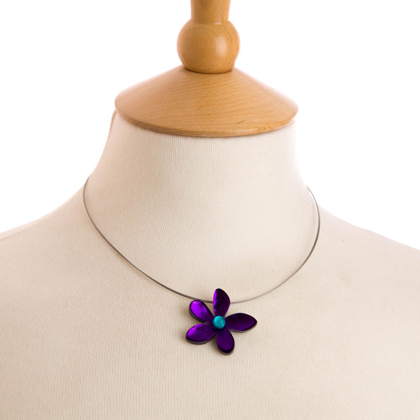 Watch this Space Small Flower Pendant, Flower Extravaganza Collection, Peacock