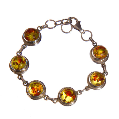 Silver Bracelet with Amber