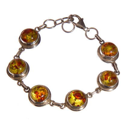 Silver Bracelet with Amber